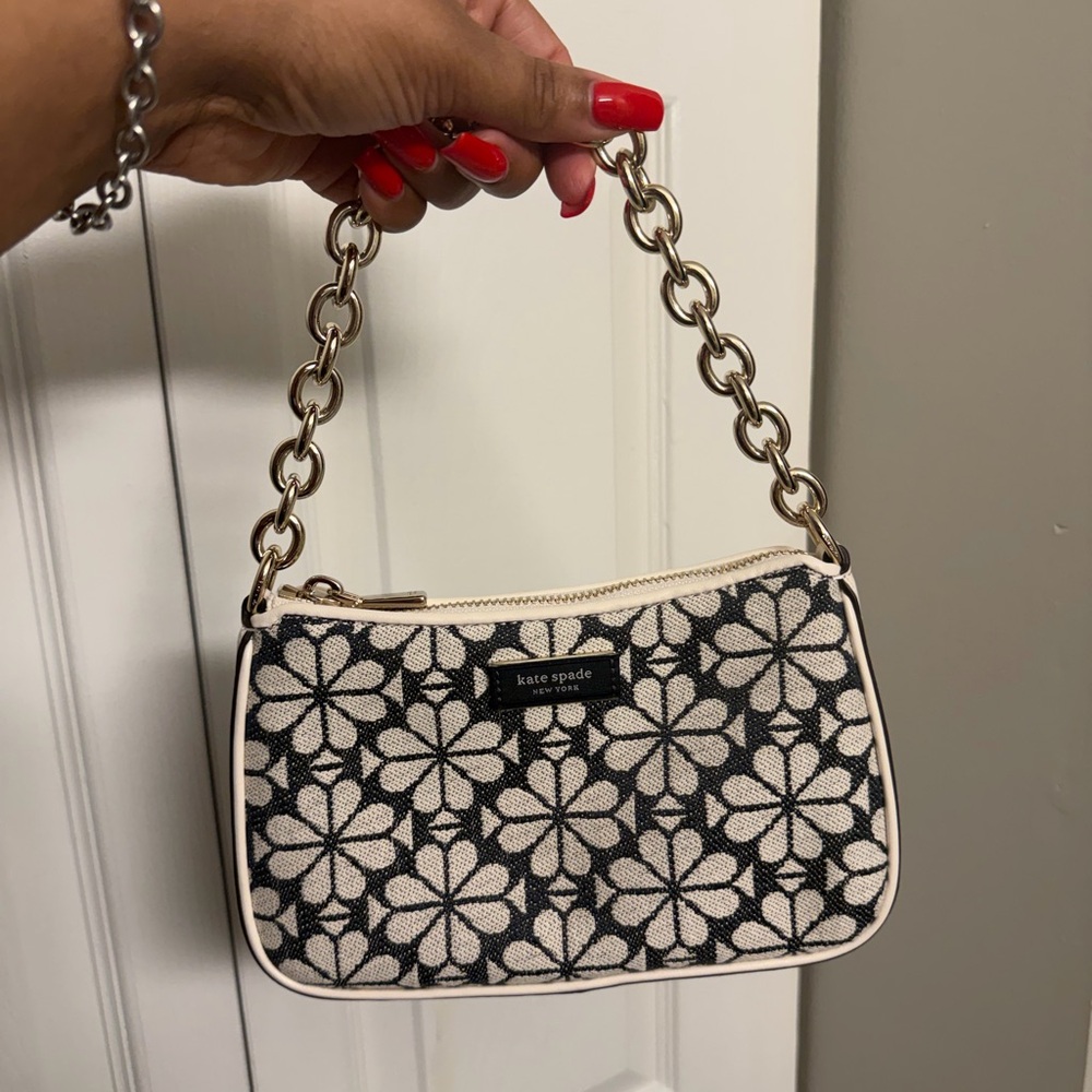 Kate Spade Black and White Floral Mini Bag